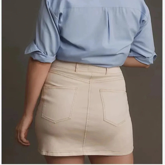 Pilcro Plus Denim Mini Skirt Beige Size 22W NWT - Picture 2 of 15